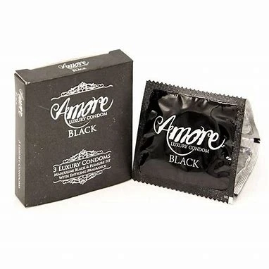 Amore Black Condom-3pcs pkt