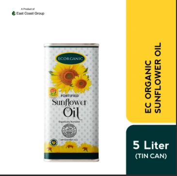 EC Organic Fortified Sunflower Oil Tin-5 Ltr